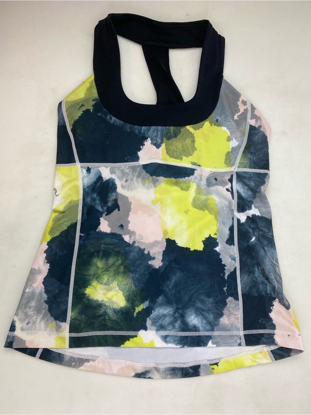Lululemon Floral Watercolor Tank Top Size 10 Built In Bra